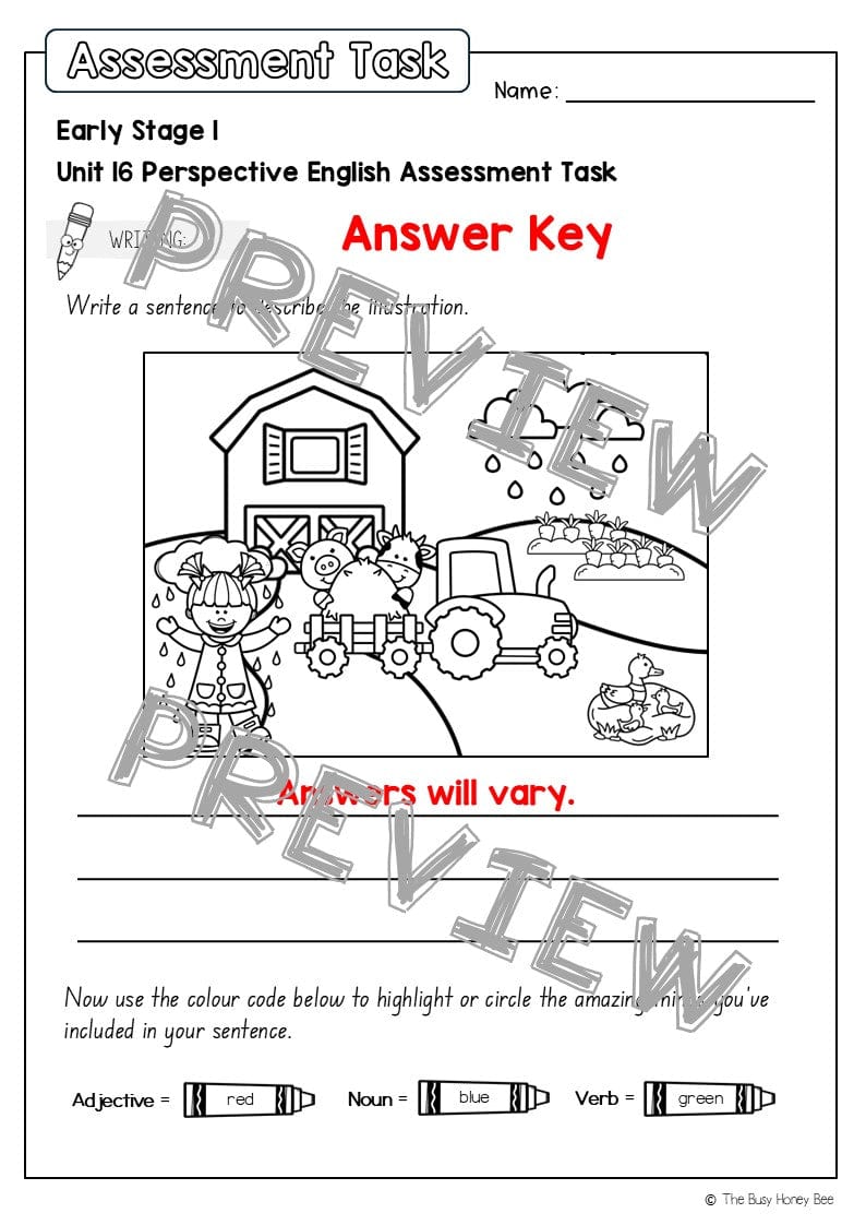 Early Stage 1 English Assessment Unit 16 Context - Assessment