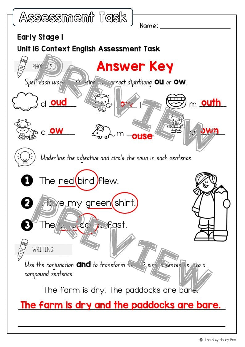 Early Stage 1 English Assessment Unit 16 Context - Assessment