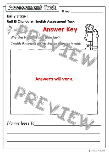 Early Stage 1 English Assessment Unit 18 Character - Assessment