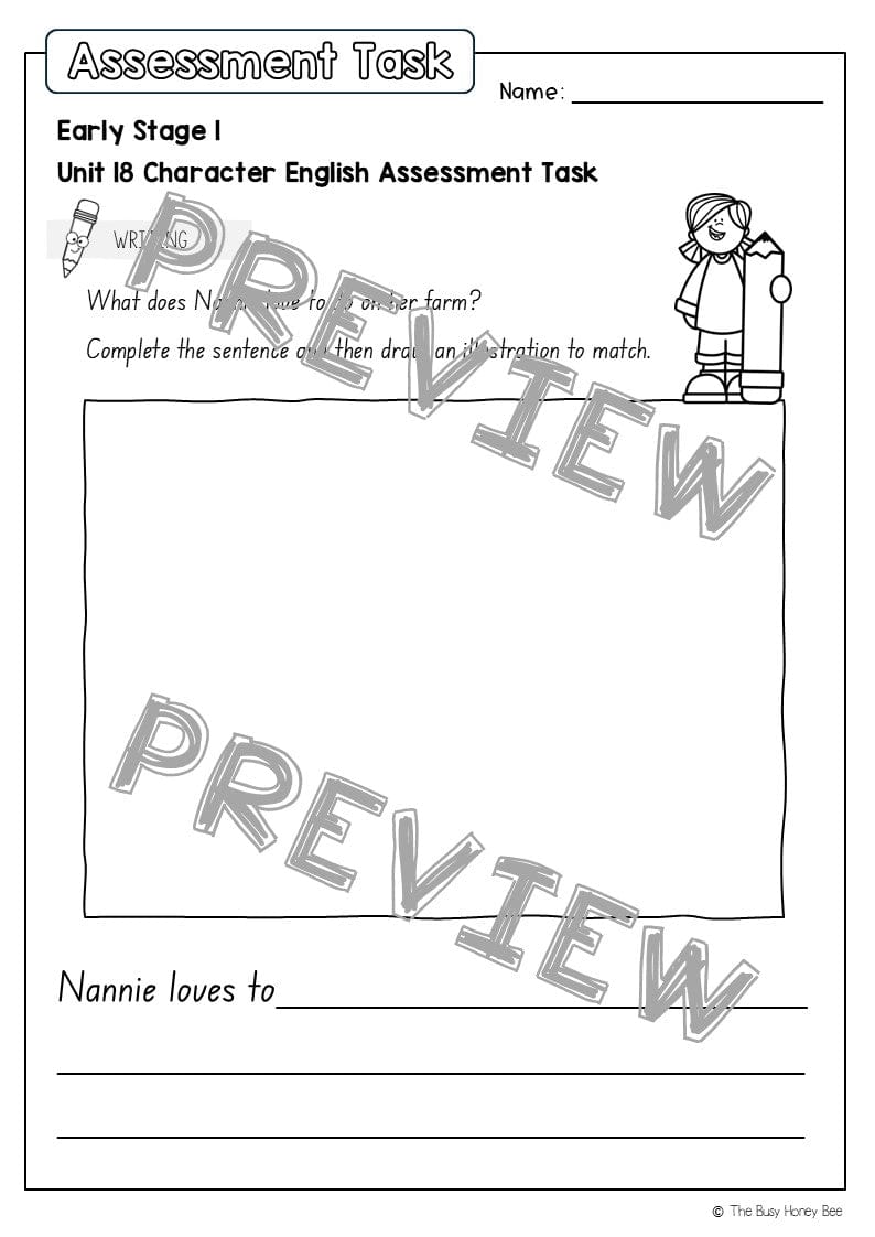 Early Stage 1 English Assessment Unit 18 Character - Assessment