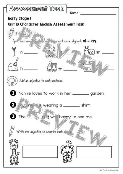 Early Stage 1 English Assessment Unit 18 Character - Assessment