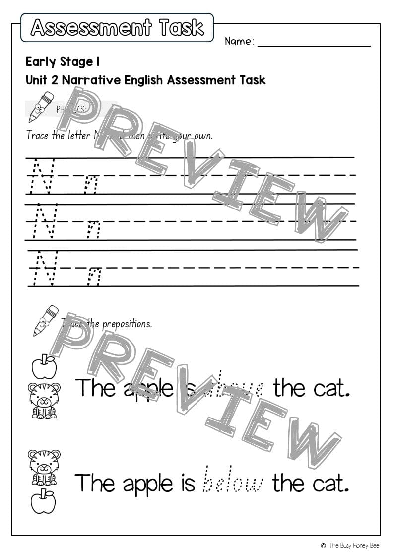 Early Stage 1 English Assessment Unit 2 Narrative - Assessment