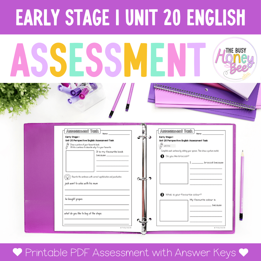 Early Stage 1 English Assessment Unit 20 Perspective - Assessment