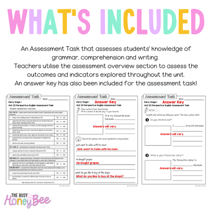 Early Stage 1 English Assessment Unit 20 Perspective - Assessment
