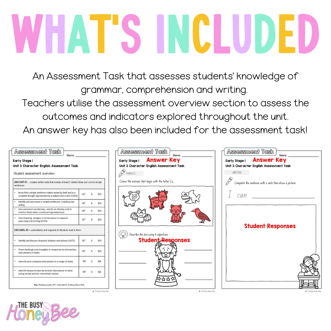Early Stage 1 English Assessment Unit 3 Character - Assessment