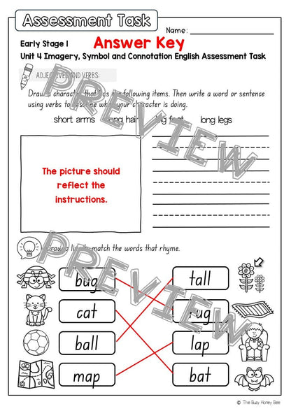 Early Stage 1 English Assessment Unit 4 Imagery, symbol and connotation - Assessment