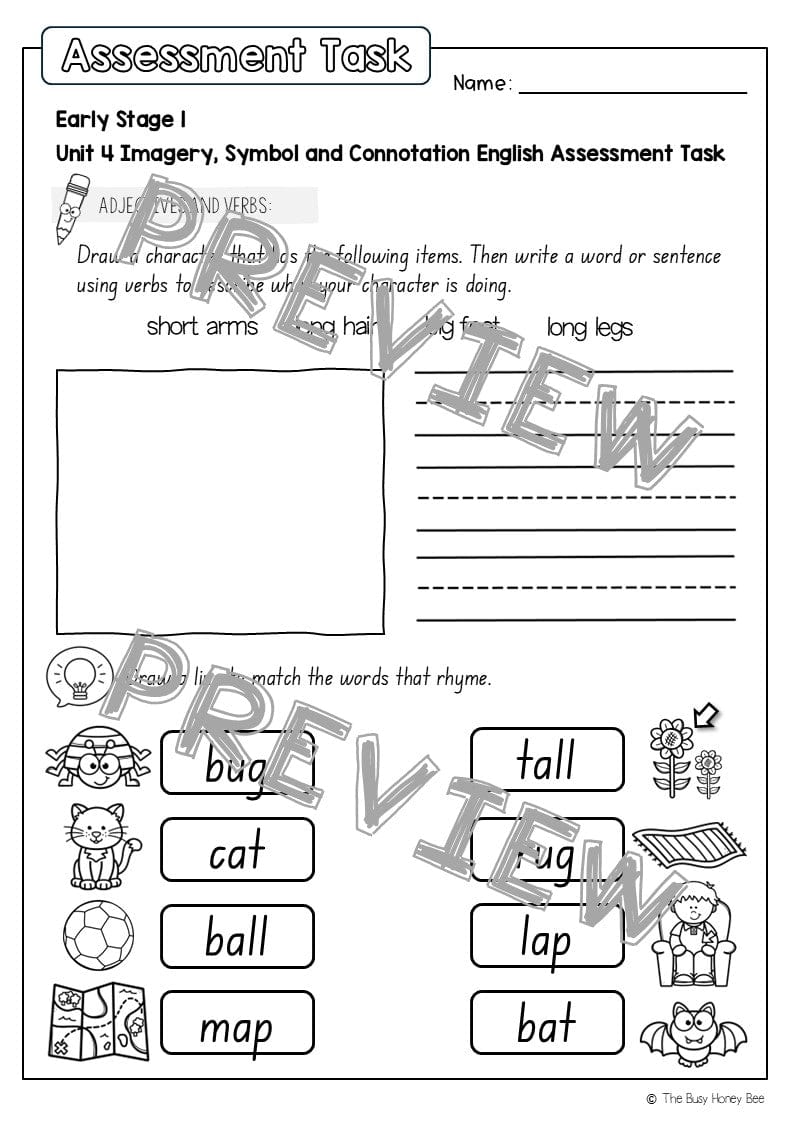 Early Stage 1 English Assessment Unit 4 Imagery, symbol and connotation - Assessment