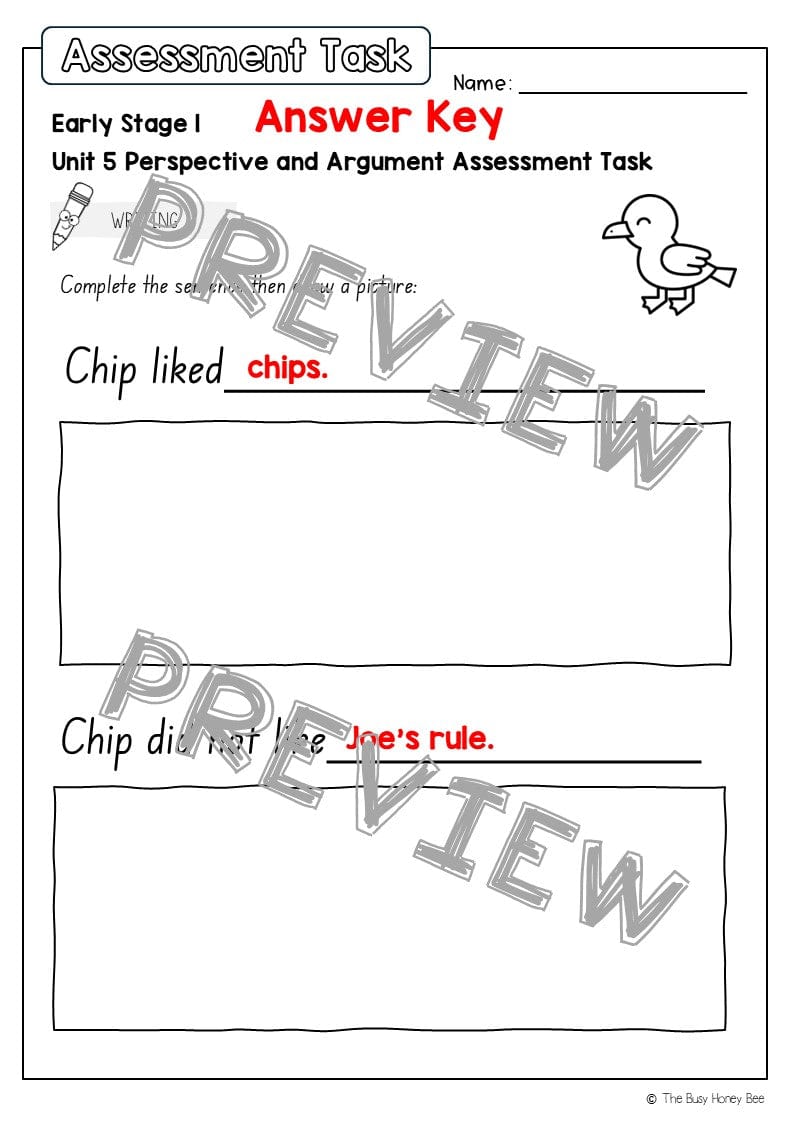 Early Stage 1 English Assessment Unit 5 Perspective and argument - Assessment