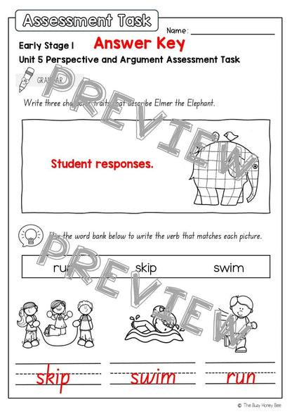 Early Stage 1 English Assessment Unit 5 Perspective and argument - Assessment