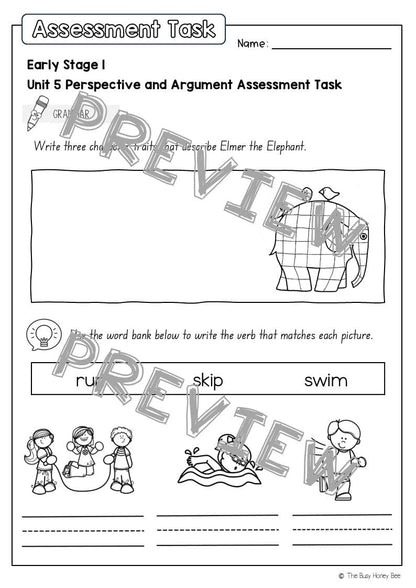 Early Stage 1 English Assessment Unit 5 Perspective and argument - Assessment