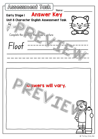 Early Stage 1 English Assessment Unit 8 Character - Assessment