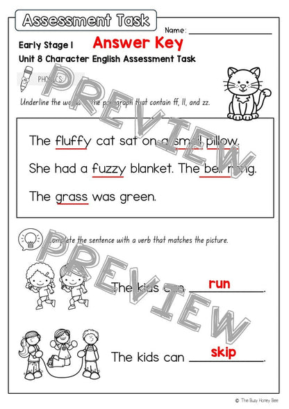 Early Stage 1 English Assessment Unit 8 Character - Assessment