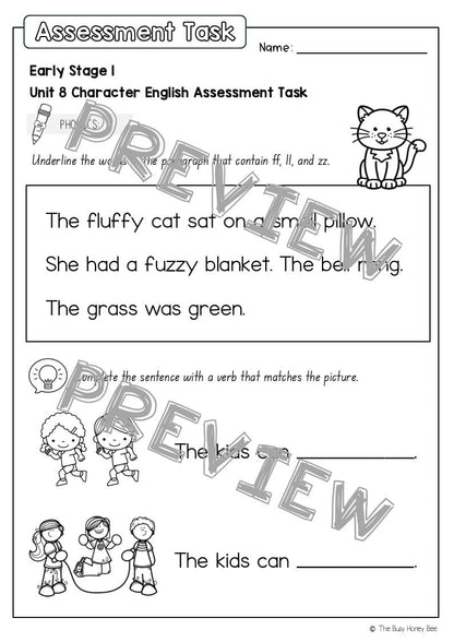 Early Stage 1 English Assessment Unit 8 Character - Assessment