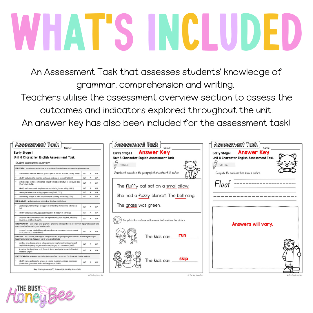Early Stage 1 English Assessment Unit 8 Character - Assessment