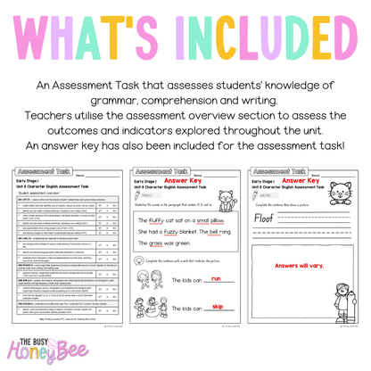 Early Stage 1 English Assessment Unit 8 Character - Assessment