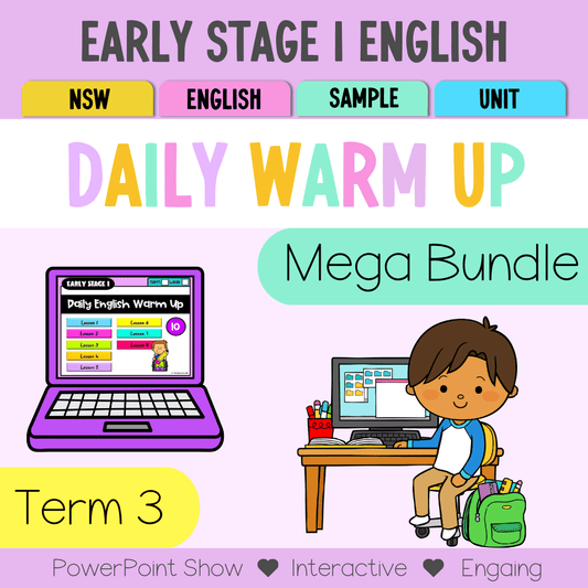 Early Stage 1 English Daily Warm Up Term 3 Mega Bundle - Warm Ups | Revision