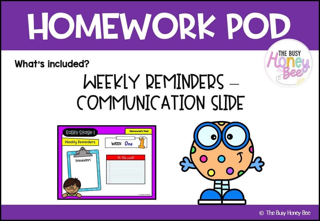 Early Stage 1 Homework/Learning Pod 1 - Homework | Casual Teaching
