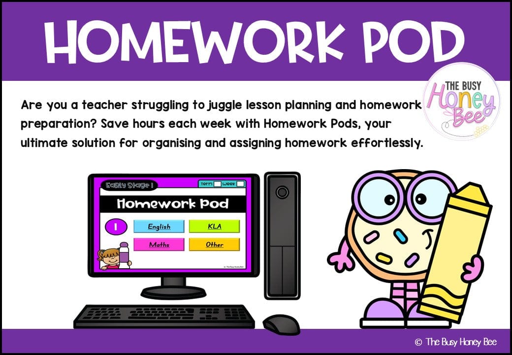 Early Stage 1 Homework/Learning Pod 1 - Homework | Casual Teaching