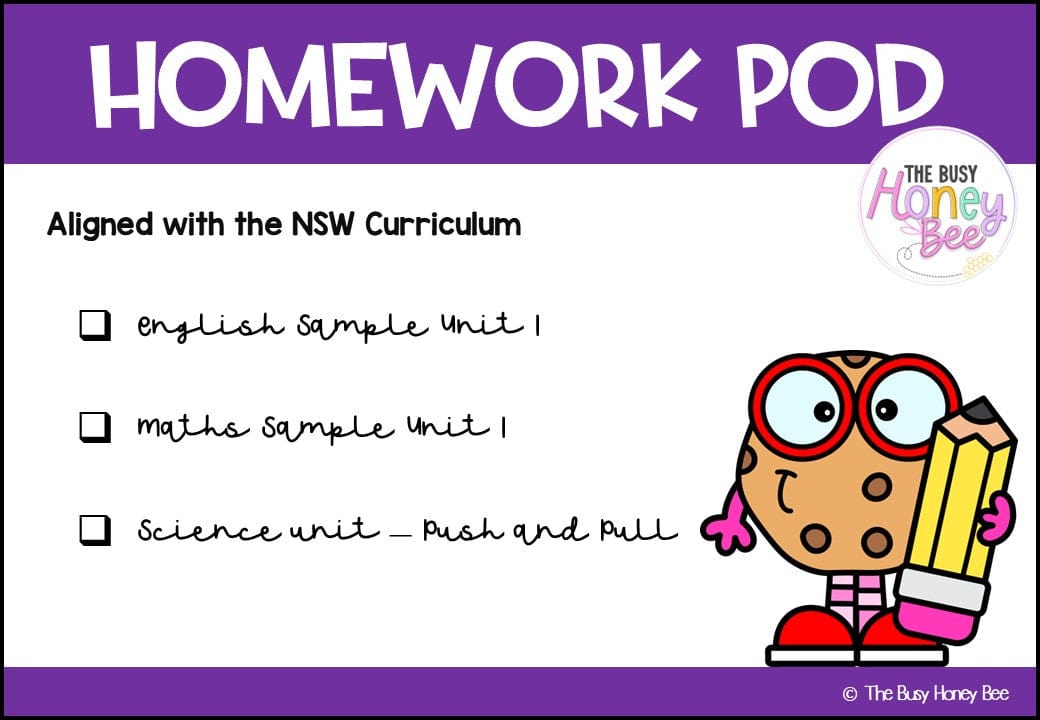 Early Stage 1 Homework/Learning Pod 1 - Homework | Casual Teaching