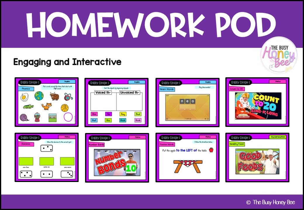 Early Stage 1 Homework/Learning Pod 10 - Homework | Casual Teaching