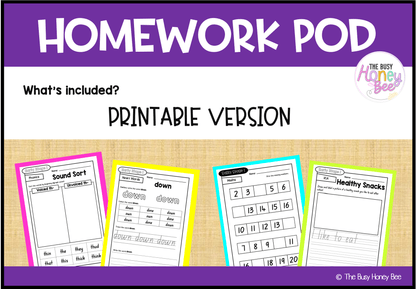 Early Stage 1 Homework/Learning Pod 10 - Homework | Casual Teaching