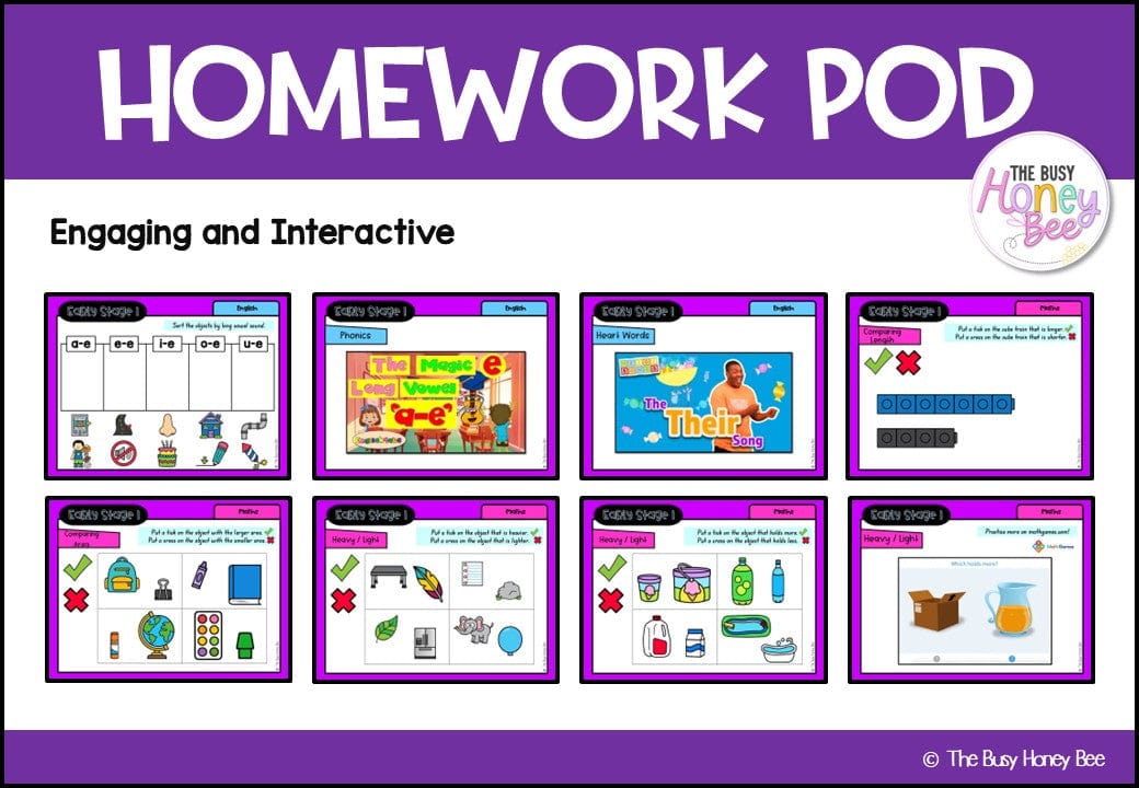 Early Stage 1 Homework/Learning Pod 14 - Homework | Casual Teaching