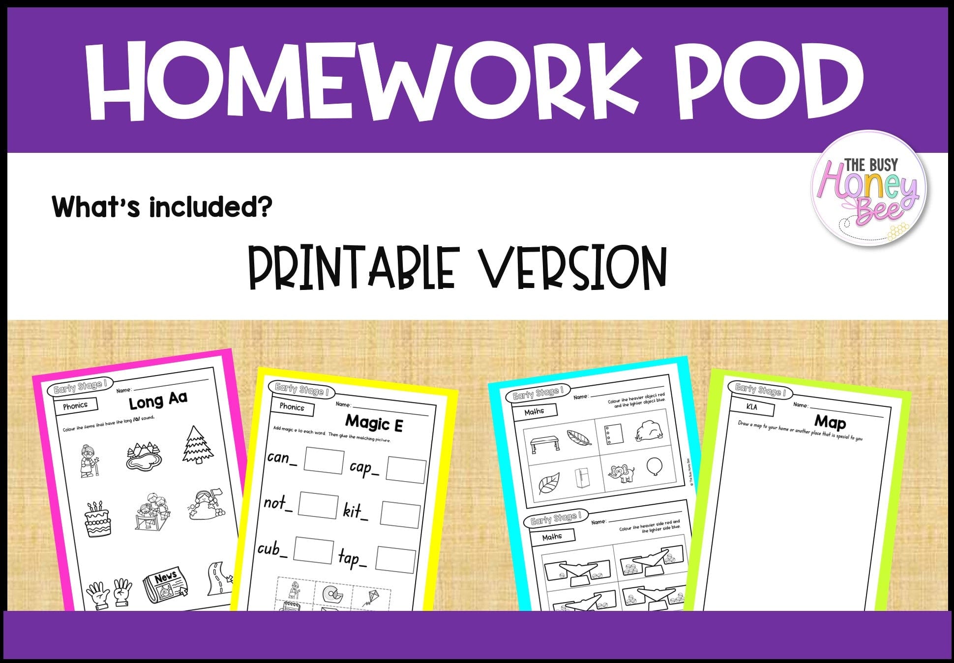 Early Stage 1 Homework/Learning Pod 14 - Homework | Casual Teaching