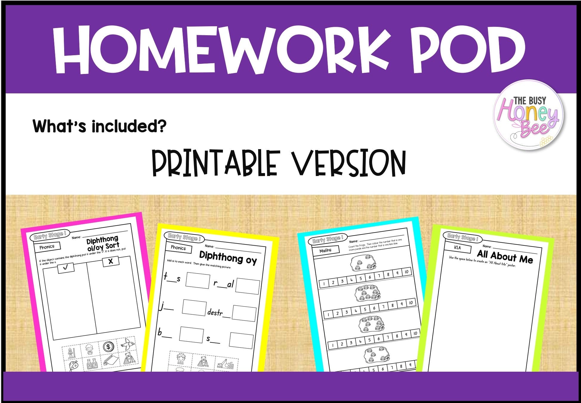 Early Stage 1 Homework/Learning Pod 15 - Homework | Casual Teaching