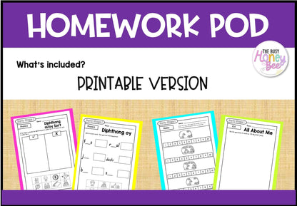 Early Stage 1 Homework/Learning Pod 15 - Homework | Casual Teaching