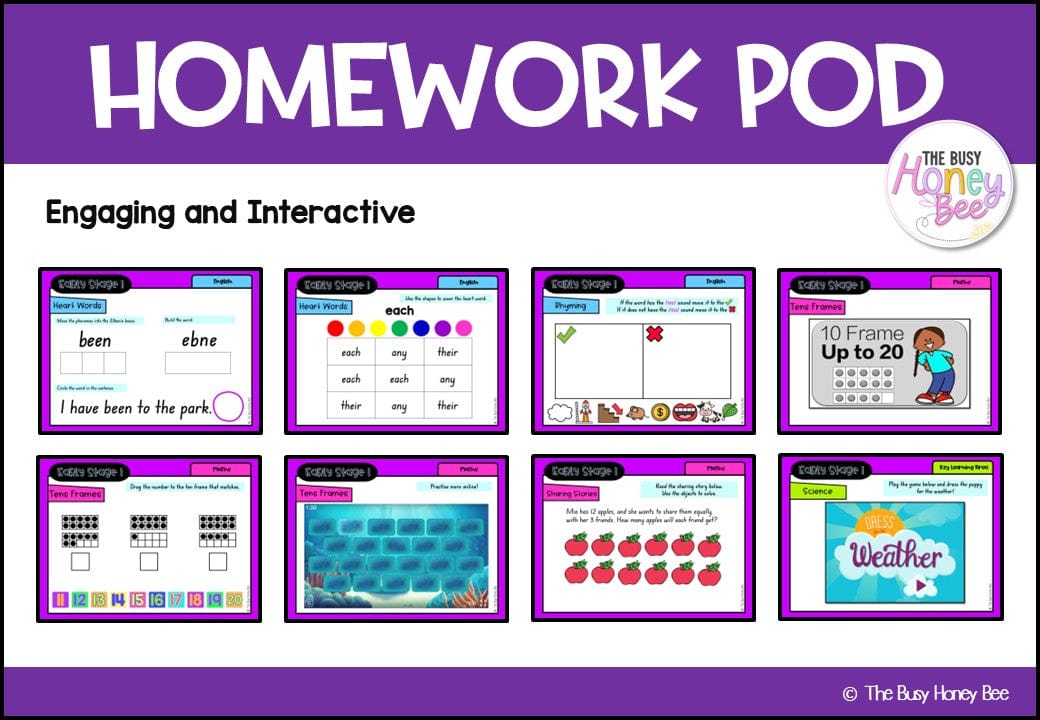 Early Stage 1 Homework/Learning Pod 16 - Homework | Casual Teaching