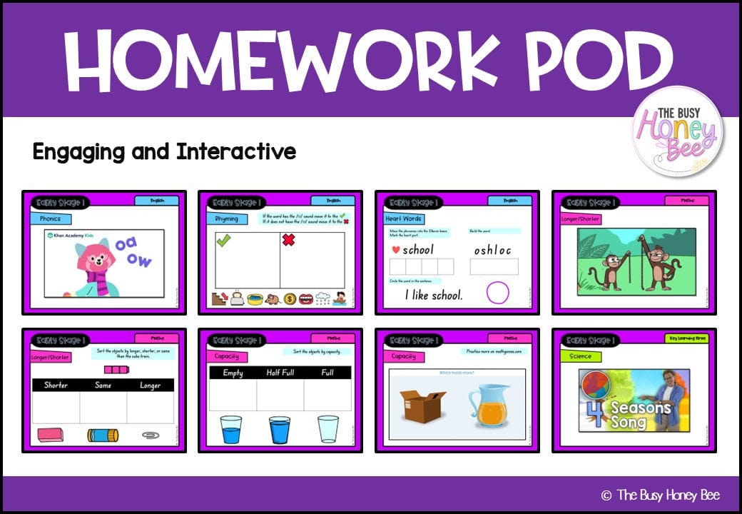 Early Stage 1 Homework/Learning Pod 17 - Homework | Casual Teaching