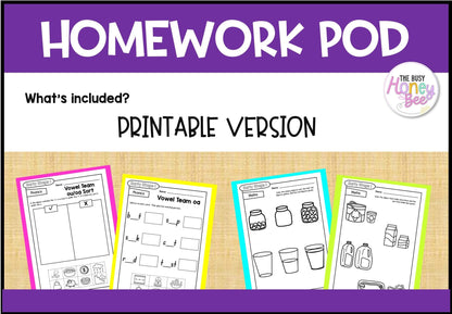 Early Stage 1 Homework/Learning Pod 17 - Homework | Casual Teaching