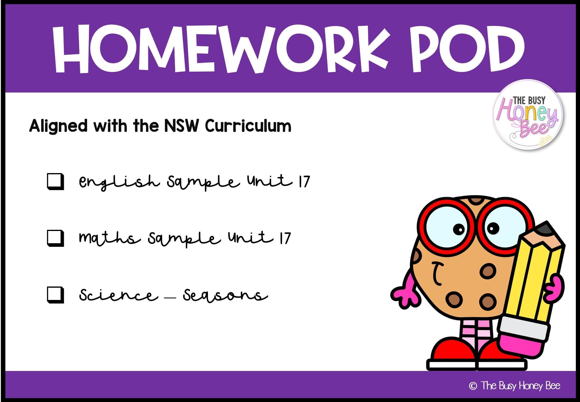 Early Stage 1 Homework/Learning Pod 17 - Homework | Casual Teaching