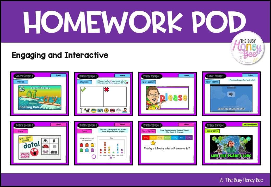 Early Stage 1 Homework/Learning Pod 18 - Homework | Casual Teaching