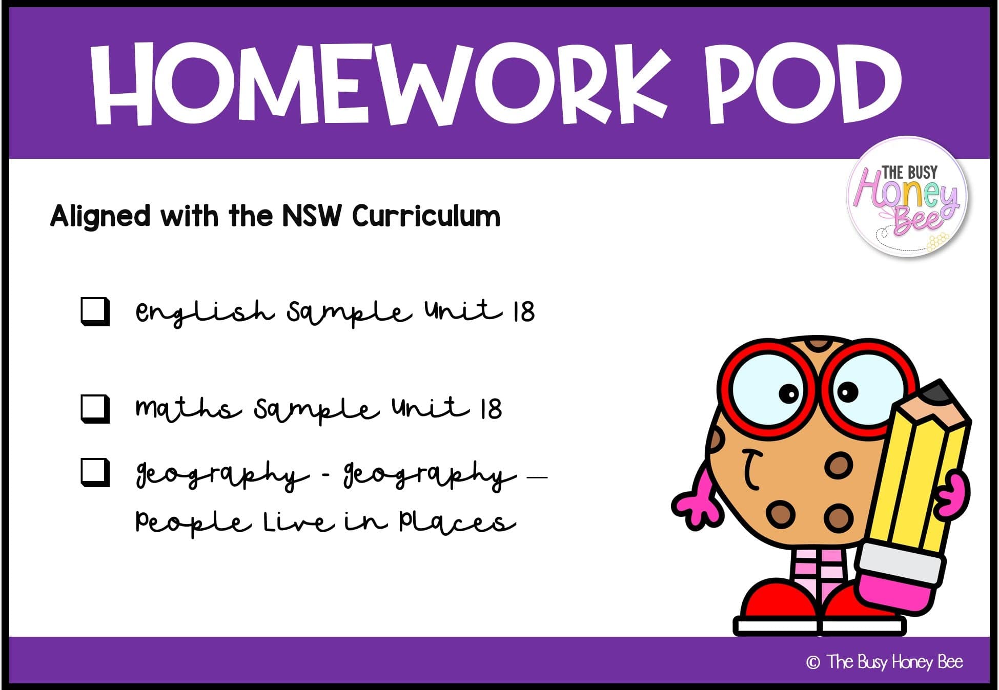 Early Stage 1 Homework/Learning Pod 18 - Homework | Casual Teaching