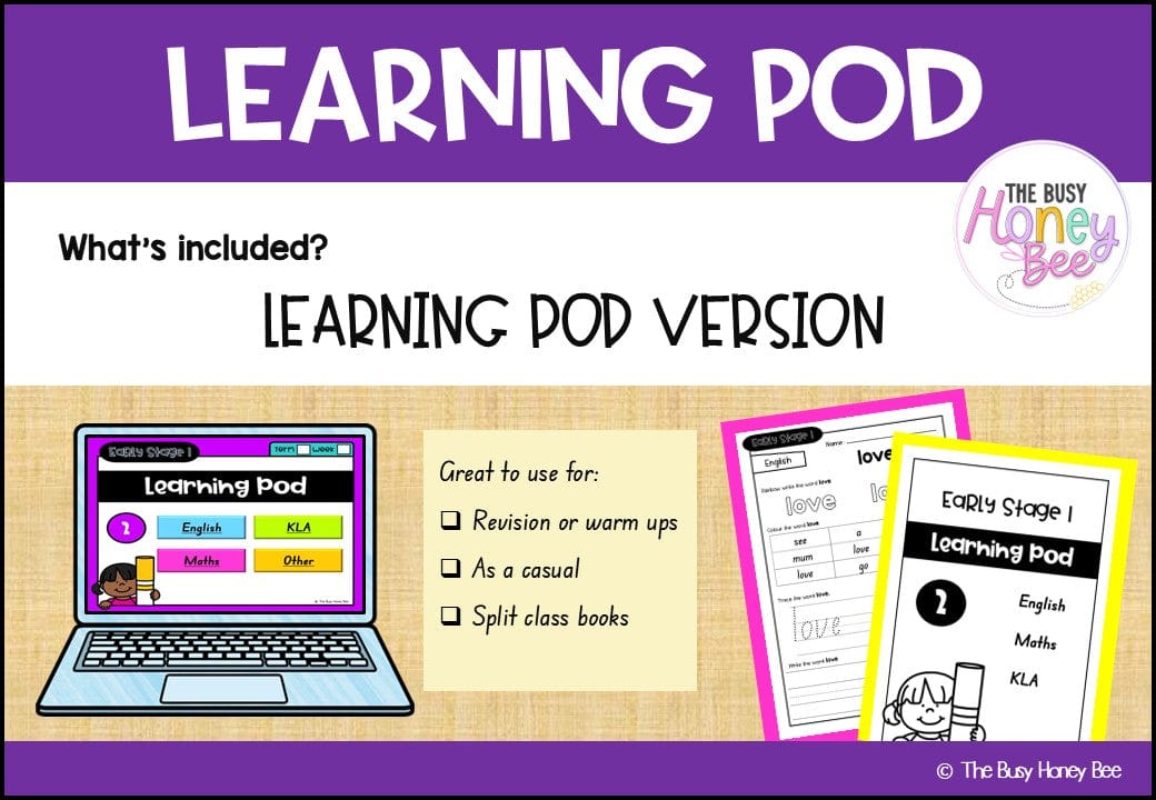 Early Stage 1 Homework/Learning Pod 2 - Homework | Casual Teaching