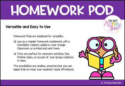 Early Stage 1 Homework/Learning Pod 2 - Homework | Casual Teaching