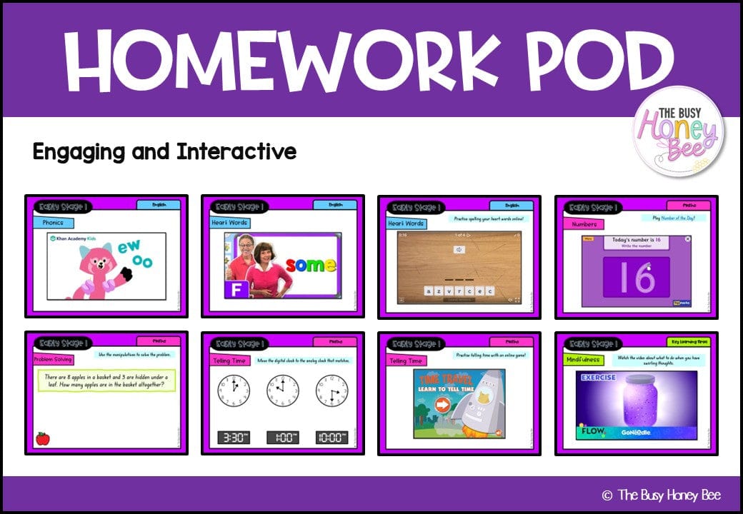 Early Stage 1 Homework/Learning Pod 20 - Homework | Casual Teaching