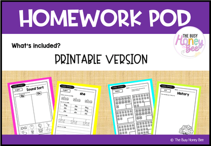Early Stage 1 Homework/Learning Pod 3 - Homework | Casual Teaching
