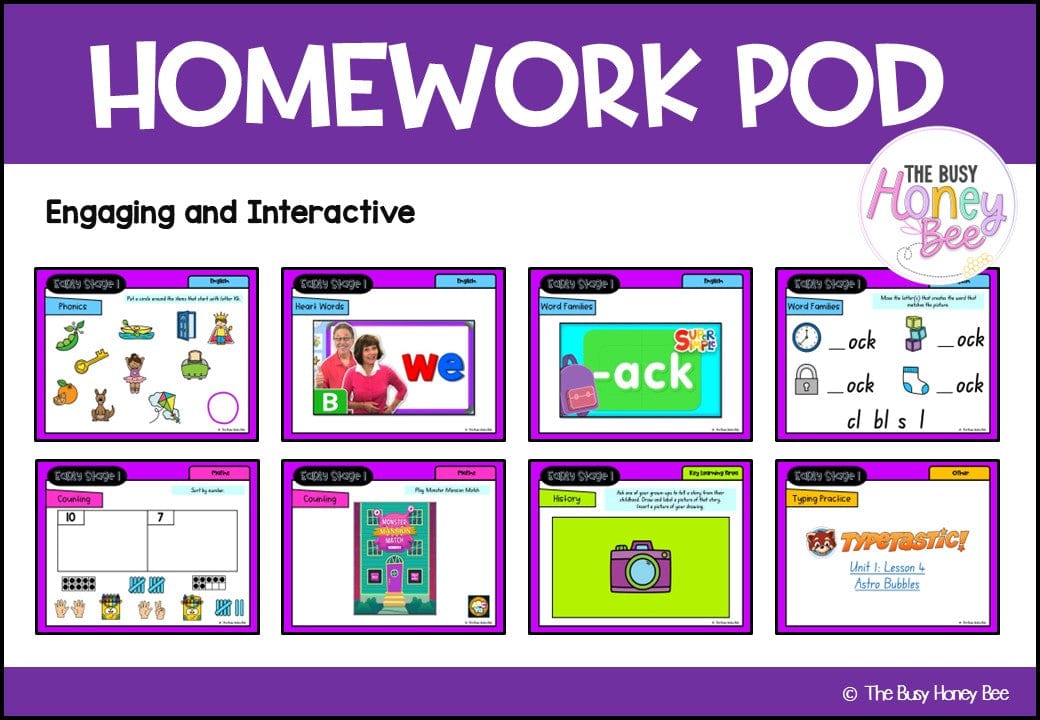 Early Stage 1 Homework/Learning Pod 4 - Homework | Casual Teaching
