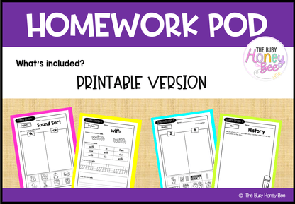 Early Stage 1 Homework/Learning Pod 4 - Homework | Casual Teaching