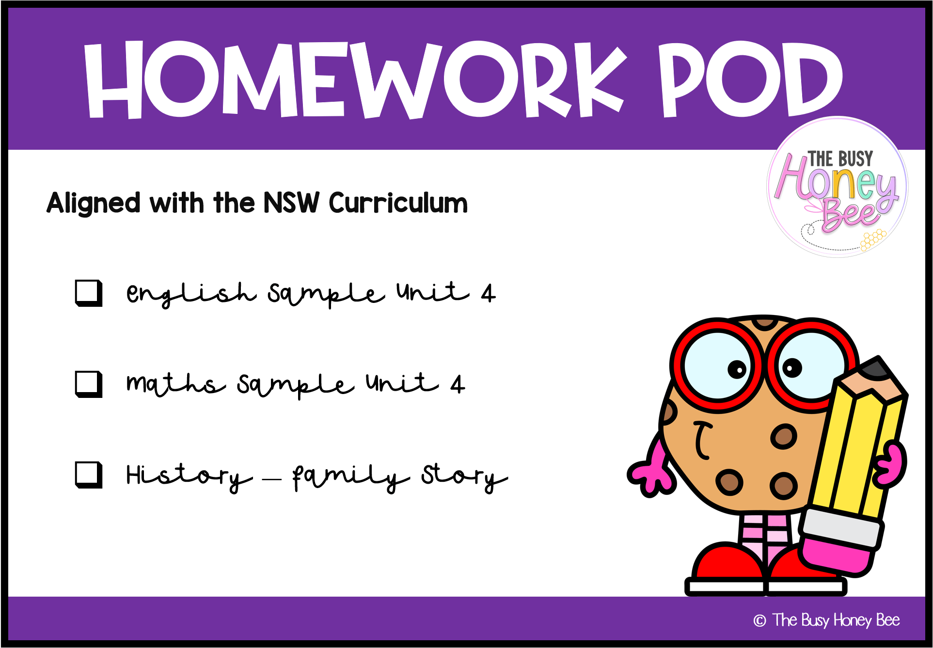 Early Stage 1 Homework/Learning Pod 4 - Homework | Casual Teaching