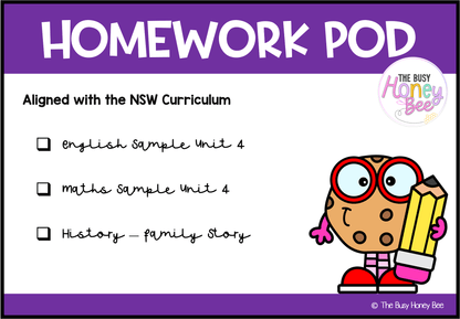 Early Stage 1 Homework/Learning Pod 4 - Homework | Casual Teaching