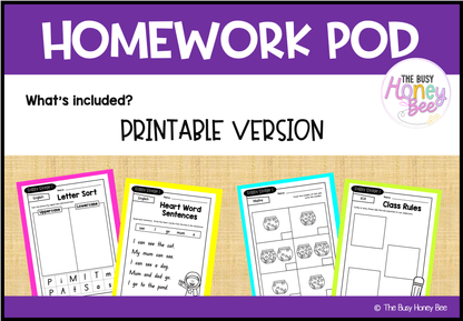 Early Stage 1 Homework/Learning Pod 5 - Homework | Casual Teaching
