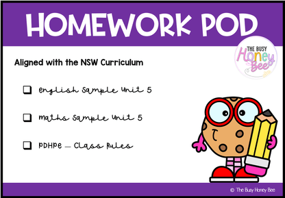 Early Stage 1 Homework/Learning Pod 5 - Homework | Casual Teaching