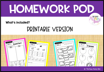 Early Stage 1 Homework/Learning Pod 6 - Homework | Casual Teaching