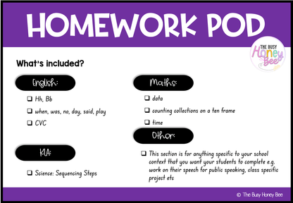 Early Stage 1 Homework/Learning Pod 7 - Homework | Casual Teaching