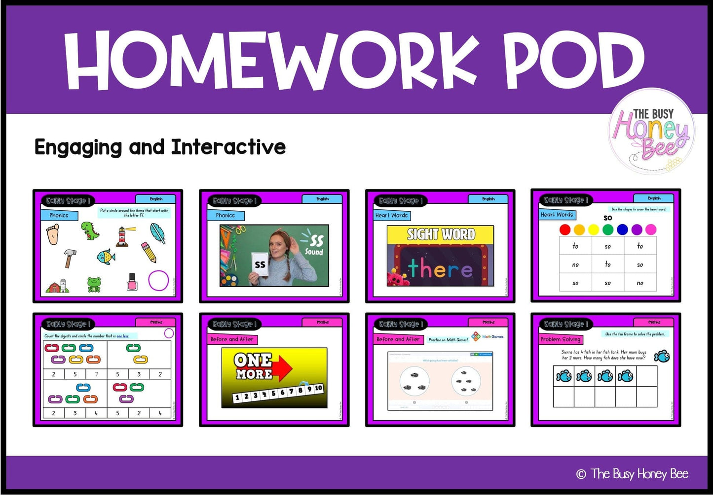 Early Stage 1 Homework/Learning Pod 8 - Homework | Casual Teaching