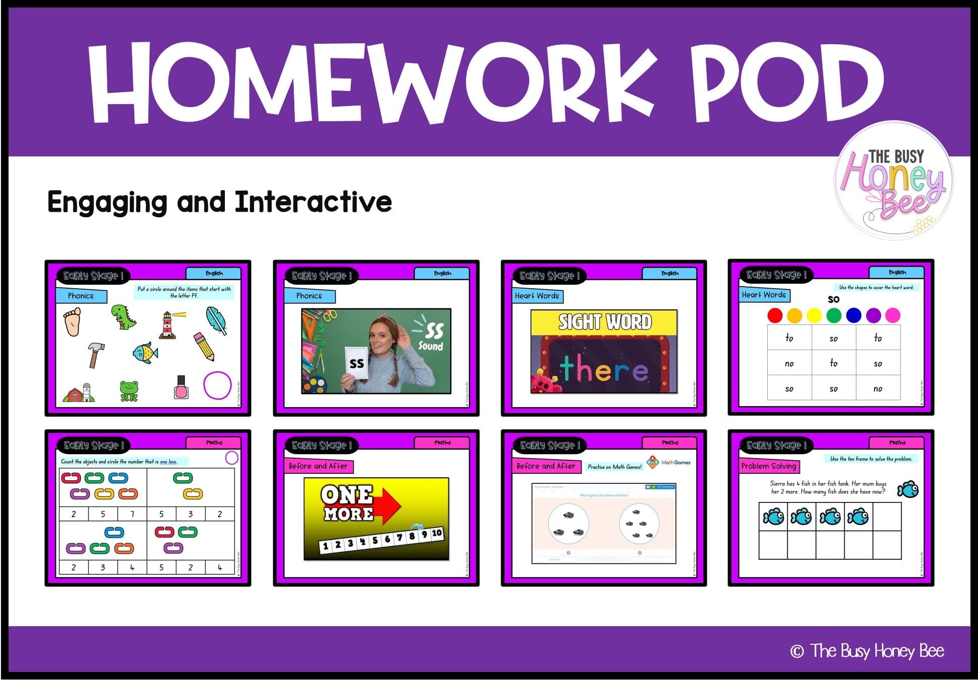 Early Stage 1 Homework/Learning Pod 8 - Homework | Casual Teaching