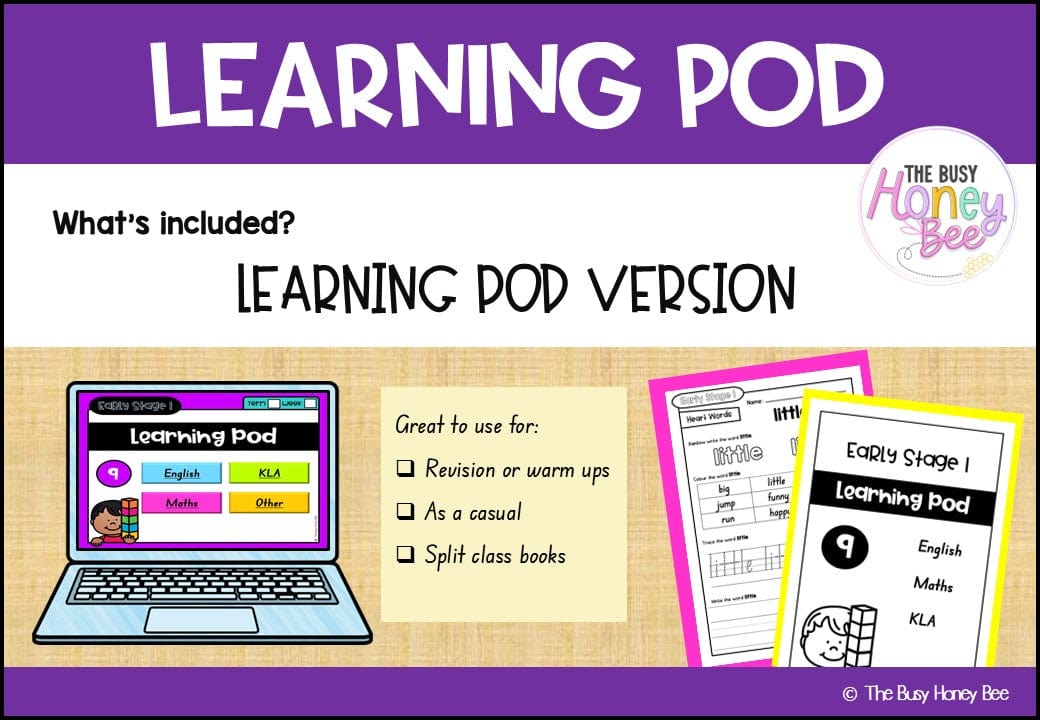 Early Stage 1 Homework/Learning Pod 9 - Homework | Casual Teaching